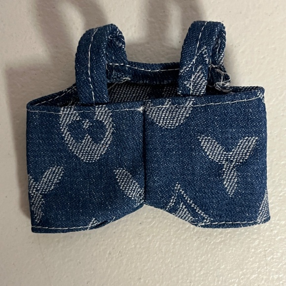 Designer Overalls Boots Bucket Hat 3 Piece Outfit For Labubu Denim Blue Jean - Picture 4 of 10